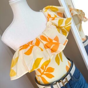 ZARA printed asymmetrical top